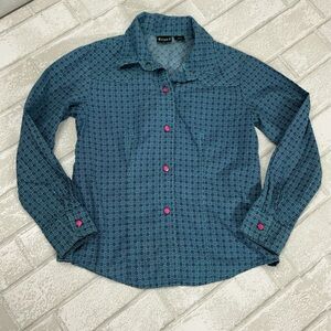Cruel Girl Teal and Pink Button-Up Shirt